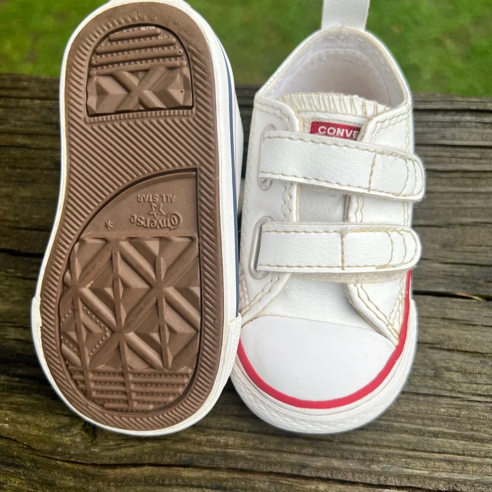 Converse Low Top Sneakers All Star 4 Infant White Leather Streetwear Classic
